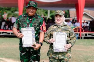 Hj.Ratna Machmud Menjadi Inspektur Upacara Pembukaan TMMD Ke-125 Tahun